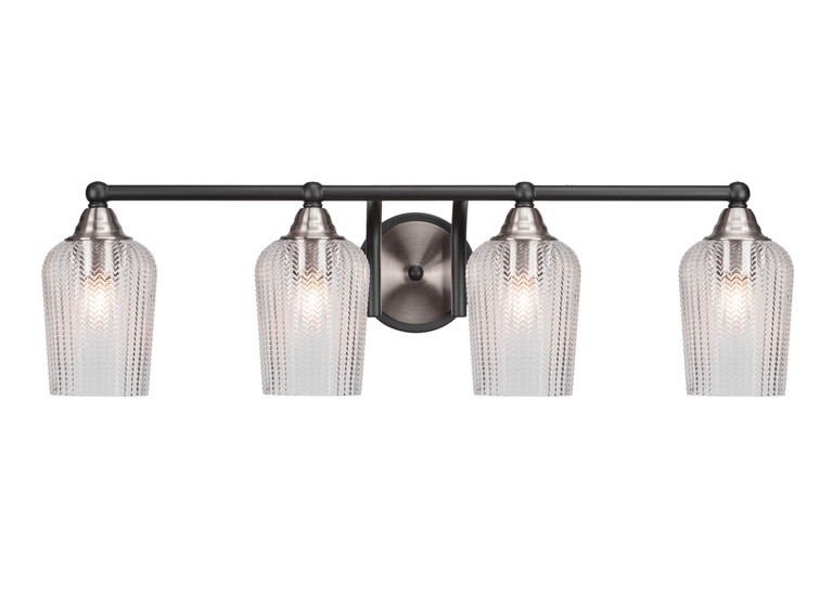 Toltec Lighting - 3424-MBBN-4250 - Four Light Bath Bar - Paramount - Matte Black & Brushed Nickel