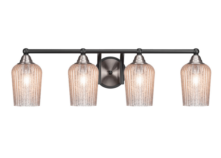 Toltec Lighting - 3424-MBBN-4253 - Four Light Bath Bar - Paramount - Matte Black & Brushed Nickel