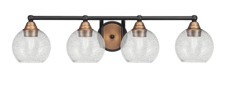 Toltec Lighting - 3424-MBBR-4102 - Four Light Bath Bar - Paramount - Matte Black & Brass
