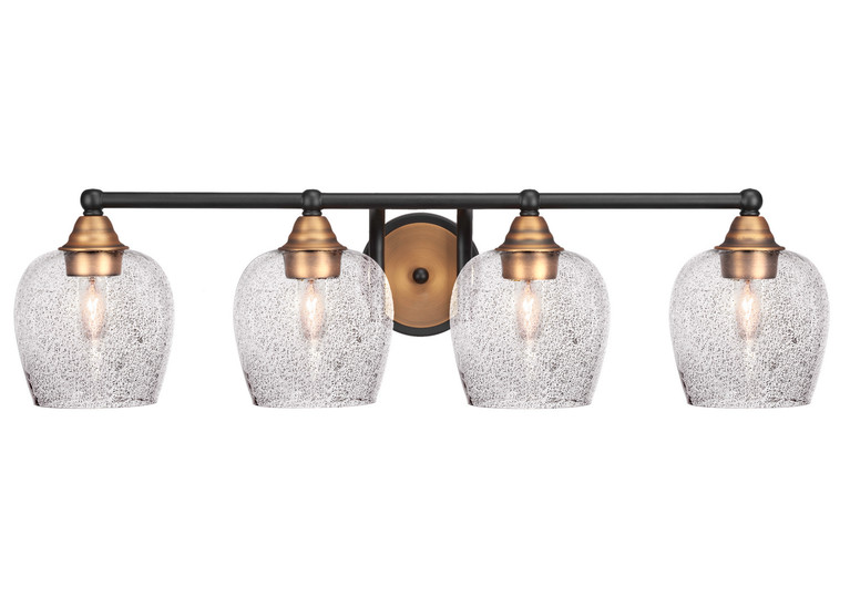 Toltec Lighting - 3424-MBBR-4812 - Four Light Bath Bar - Paramount - Matte Black & Brass