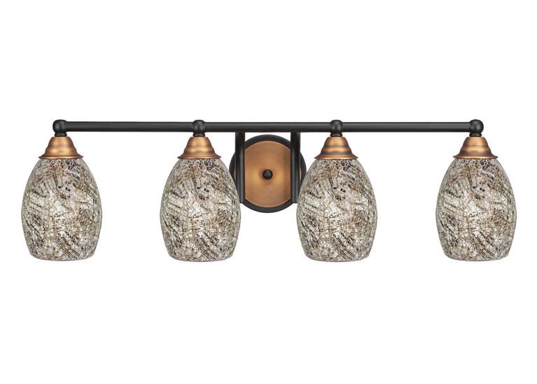 Toltec Lighting - 3424-MBBR-5054 - Four Light Bath Bar - Paramount - Matte Black & Brass