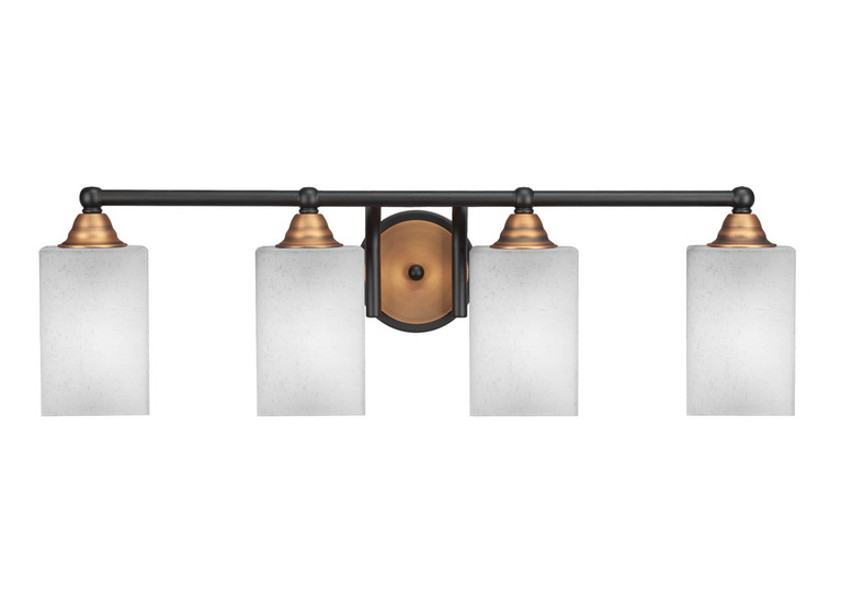 Toltec Lighting - 3424-MBBR-531 - Four Light Bath Bar - Paramount - Matte Black & Brass