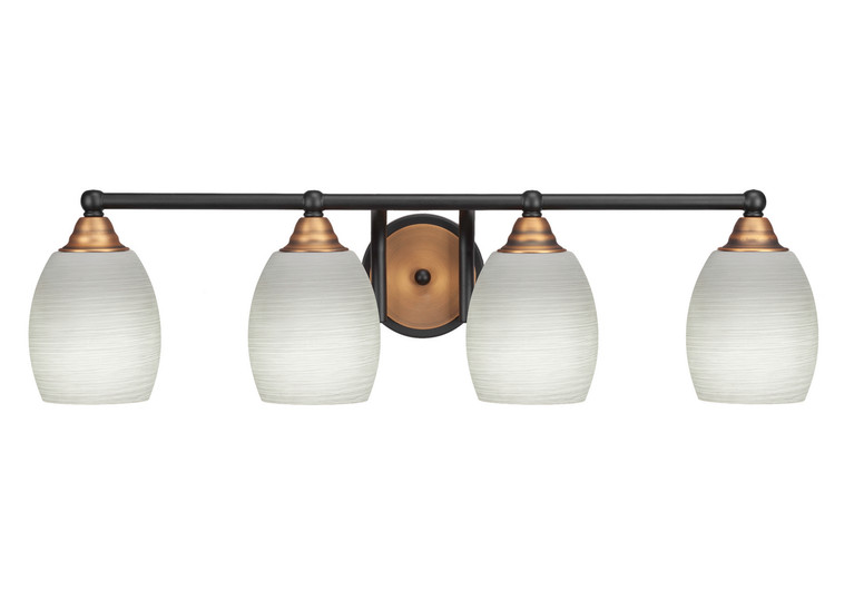 Toltec Lighting - 3424-MBBR-615 - Four Light Bath Bar - Paramount - Matte Black & Brass