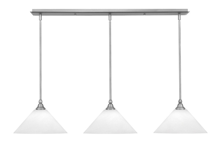 Toltec Lighting - 36-BN-2121 - Three Light Linear Pendalier - Stem - Brushed Nickel