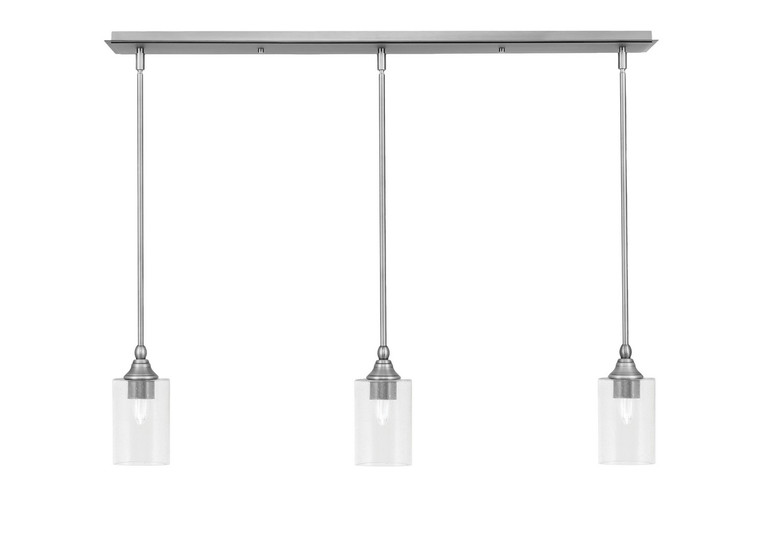 Toltec Lighting - 36-BN-300 - Three Light Linear Pendalier - Stem - Brushed Nickel