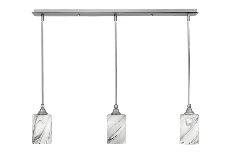 Toltec Lighting - 36-BN-3009 - Three Light Linear Pendalier - Stem - Brushed Nickel