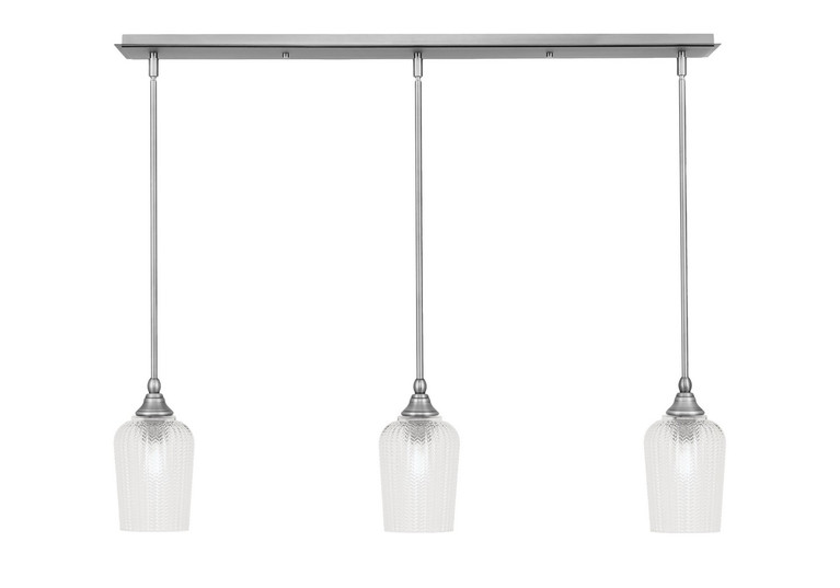 Toltec Lighting - 36-BN-4250 - Three Light Linear Pendalier - Stem - Brushed Nickel