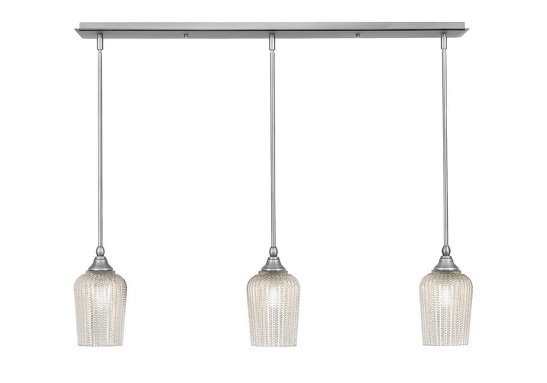 Toltec Lighting - 36-BN-4253 - Three Light Linear Pendalier - Stem - Brushed Nickel