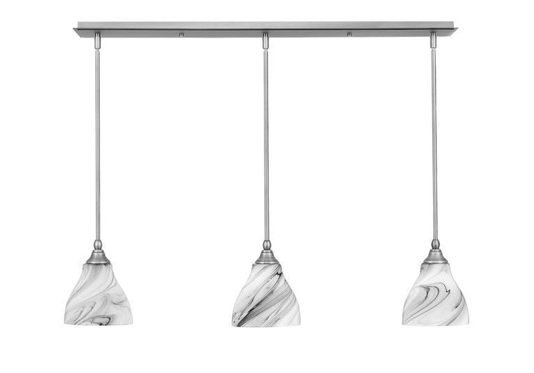 Toltec Lighting - 36-BN-4769 - Three Light Linear Pendalier - Stem - Brushed Nickel