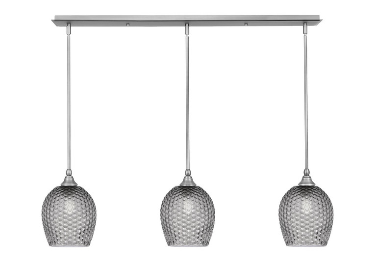 Toltec Lighting - 36-BN-4902 - Three Light Linear Pendalier - Stem - Brushed Nickel