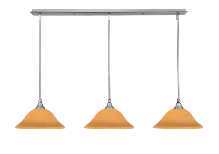 Toltec Lighting - 36-BN-624 - Three Light Linear Pendalier - Stem - Brushed Nickel