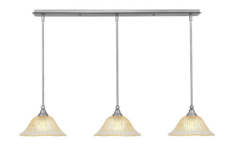 Toltec Lighting - 36-BN-730 - Three Light Linear Pendalier - Any - Brushed Nickel