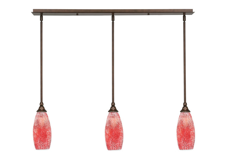 Toltec Lighting - 36-BRZ-5066 - Three Light Linear Pendalier - Any - Bronze