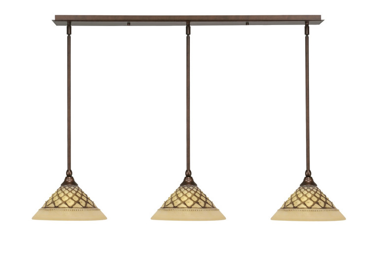 Toltec Lighting - 36-BRZ-7183 - Three Light Linear Pendalier - Any - Bronze