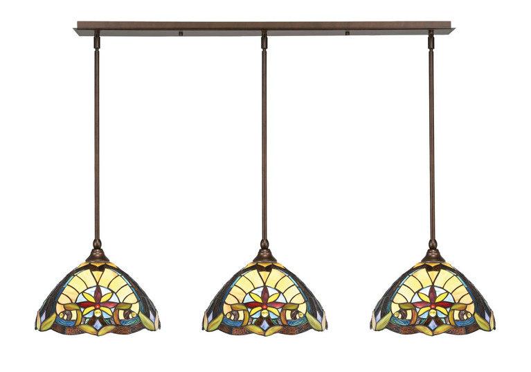 Toltec Lighting - 36-BRZ-9369 - Three Light Linear Pendalier - Stem - Bronze