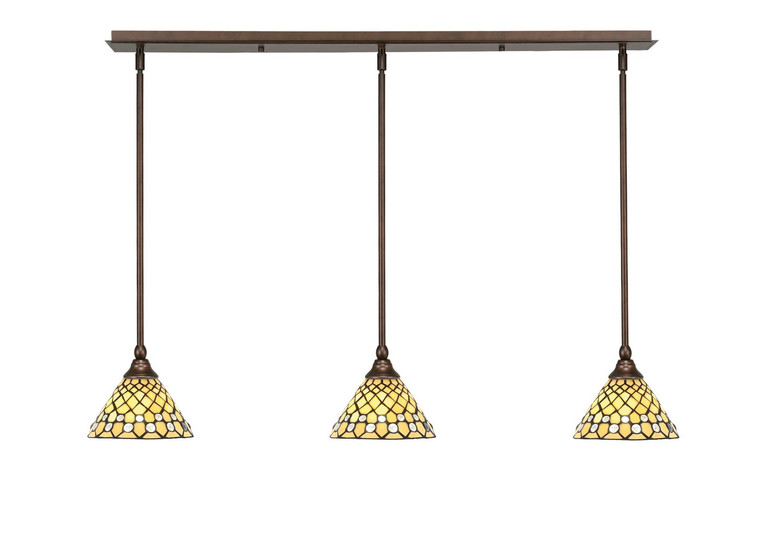 Toltec Lighting - 36-BRZ-9415 - Three Light Linear Pendalier - Stem - Bronze