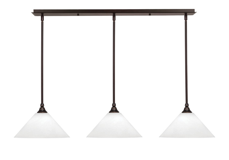 Toltec Lighting - 36-DG-2121 - Three Light Linear Pendalier - Stem - Dark Granite