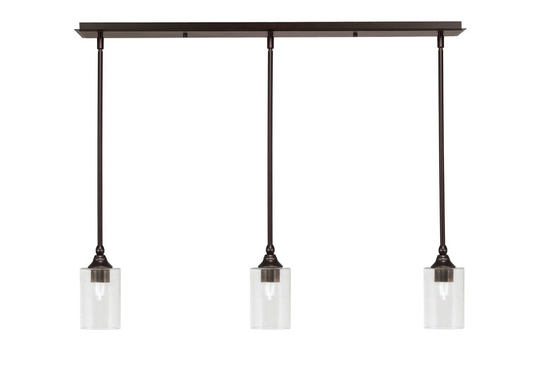 Toltec Lighting - 36-DG-300 - Three Light Linear Pendalier - Stem - Dark Granite