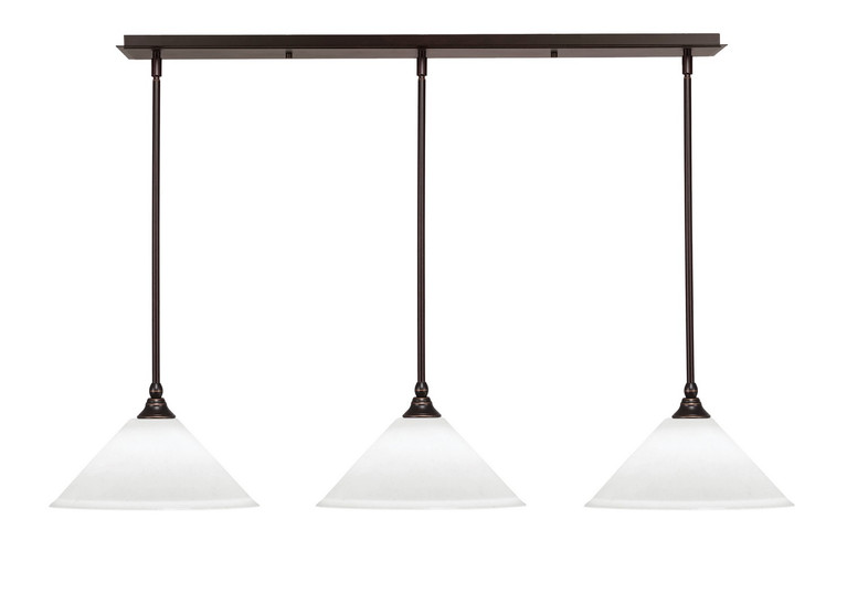 Toltec Lighting - 36-DG-316 - Three Light Linear Pendalier - Stem - Dark Granite