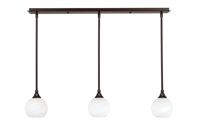 Toltec Lighting - 36-DG-4101 - Three Light Linear Pendalier - Stem - Dark Granite