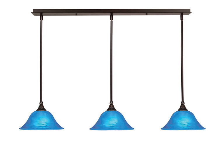 Toltec Lighting - 36-DG-435 - Three Light Linear Pendalier - Any - Dark Granite