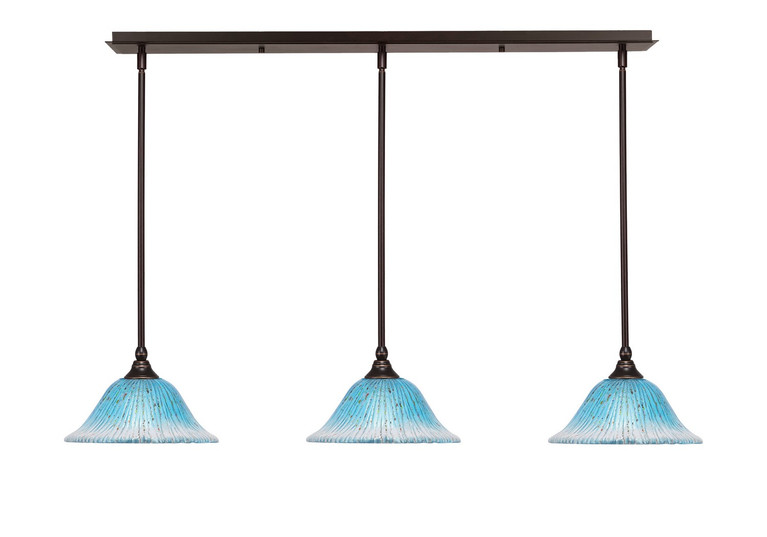 Toltec Lighting - 36-DG-438 - Three Light Linear Pendalier - Any - Dark Granite