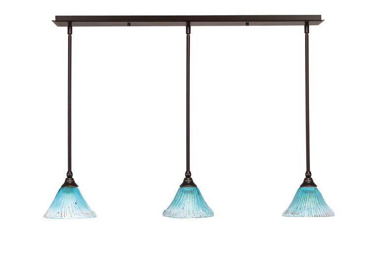 Toltec Lighting - 36-DG-458 - Three Light Linear Pendalier - Any - Dark Granite