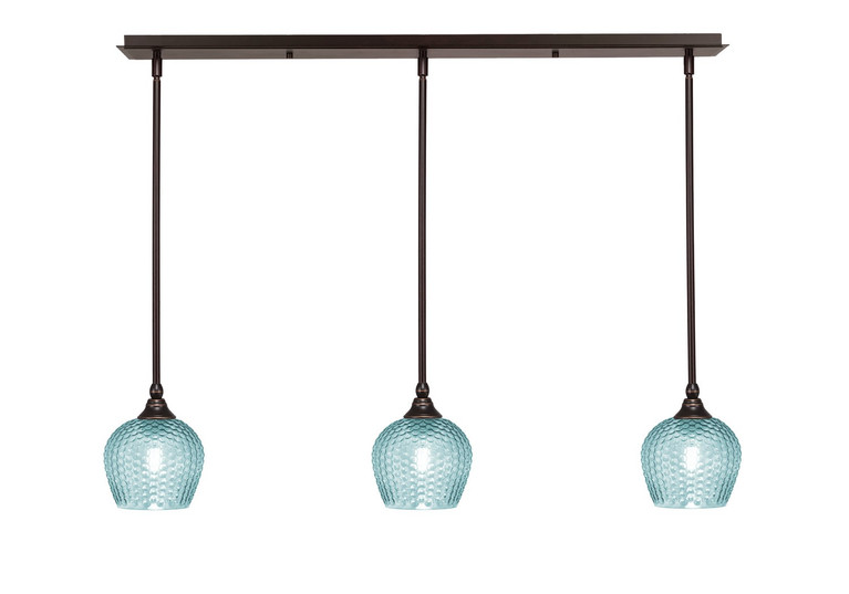 Toltec Lighting - 36-DG-4605 - Three Light Linear Pendalier - Stem - Dark Granite