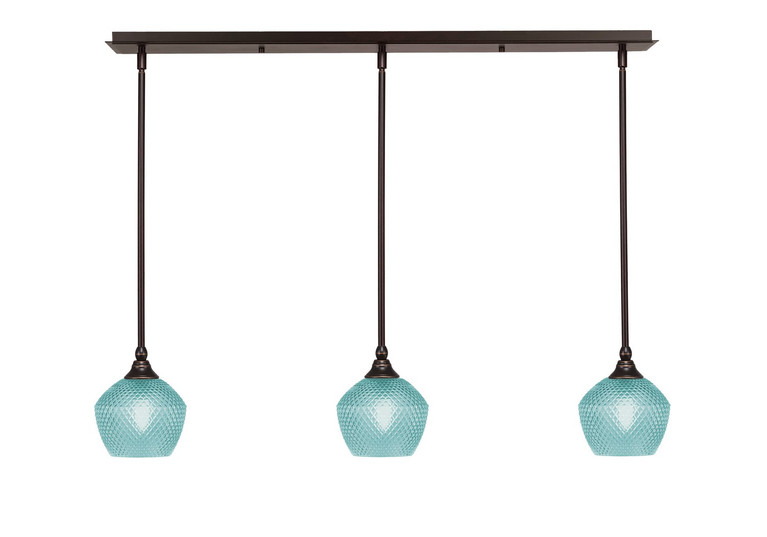 Toltec Lighting - 36-DG-4625 - Three Light Linear Pendalier - Stem - Dark Granite