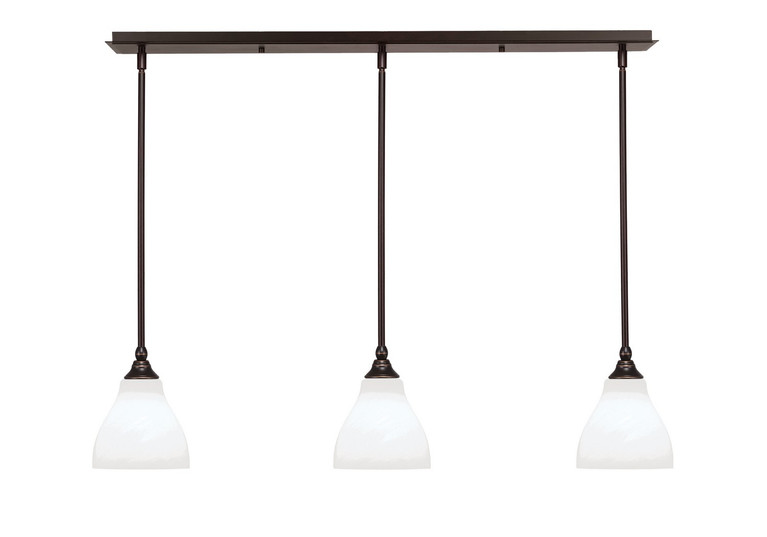 Toltec Lighting - 36-DG-4761 - Three Light Linear Pendalier - Stem - Dark Granite