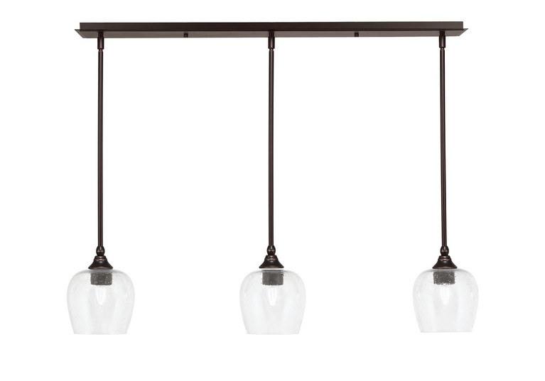 Toltec Lighting - 36-DG-4810 - Three Light Linear Pendalier - Stem - Dark Granite