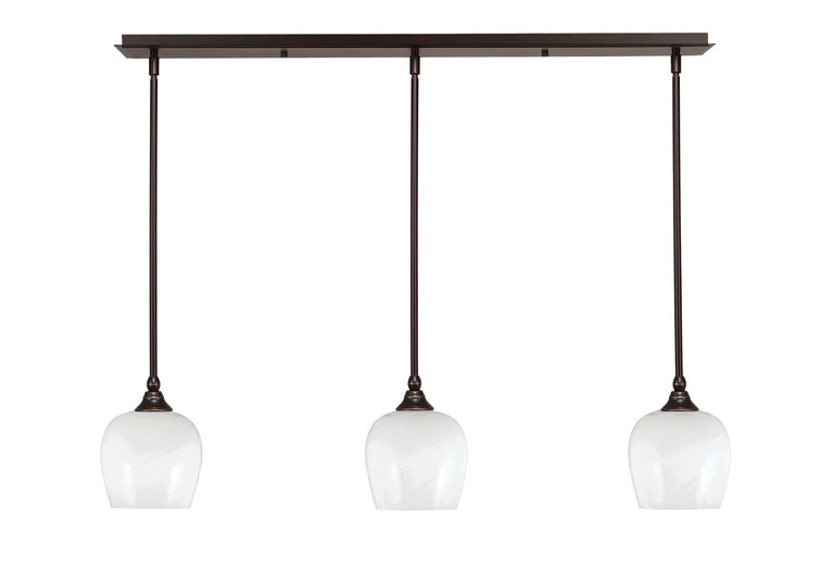 Toltec Lighting - 36-DG-4811 - Three Light Linear Pendalier - Stem - Dark Granite