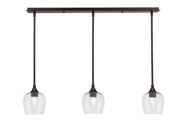 Toltec Lighting - 36-DG-4812 - Three Light Linear Pendalier - Stem - Dark Granite