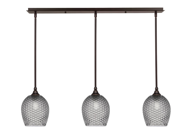 Toltec Lighting - 36-DG-4902 - Three Light Linear Pendalier - Stem - Dark Granite