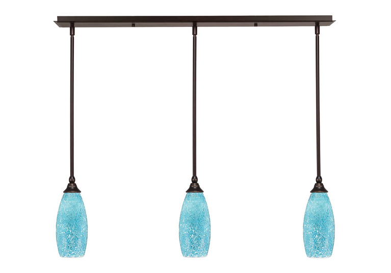 Toltec Lighting - 36-DG-5065 - Three Light Linear Pendalier - Any - Dark Granite