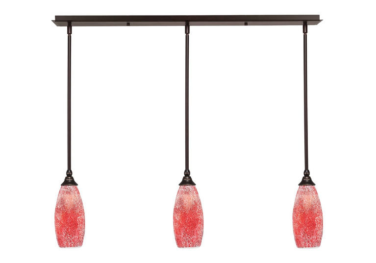 Toltec Lighting - 36-DG-5066 - Three Light Linear Pendalier - Any - Dark Granite