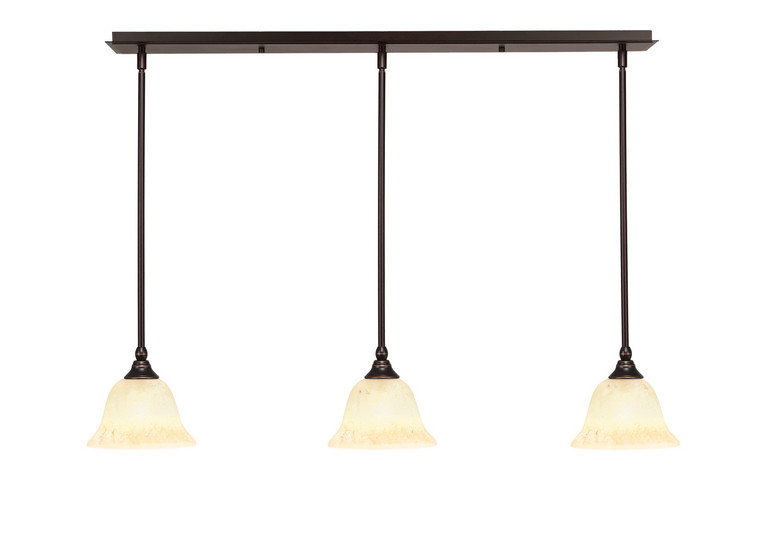 Toltec Lighting - 36-DG-508 - Three Light Linear Pendalier - Any - Dark Granite