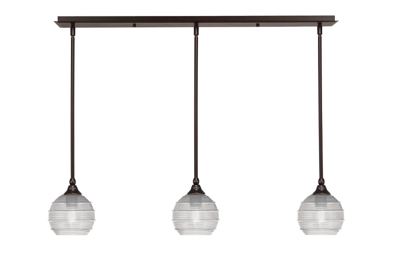 Toltec Lighting - 36-DG-5110 - Three Light Linear Pendalier - Stem - Dark Granite