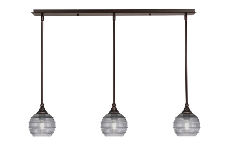 Toltec Lighting - 36-DG-5112 - Three Light Linear Pendalier - Stem - Dark Granite
