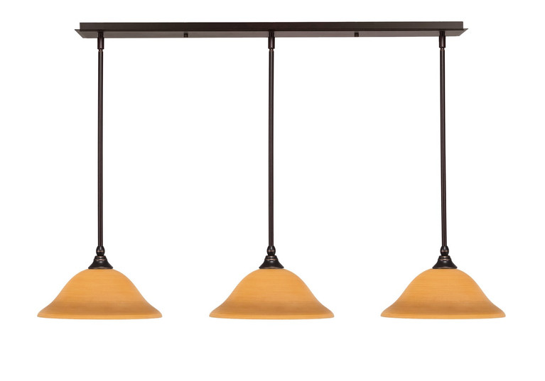 Toltec Lighting - 36-DG-624 - Three Light Linear Pendalier - Any - Dark Granite