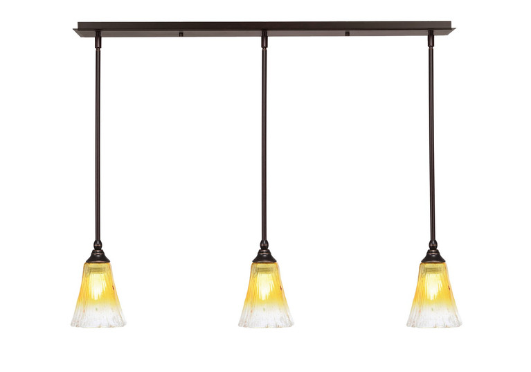 Toltec Lighting - 36-DG-724 - Three Light Linear Pendalier - Any - Dark Granite