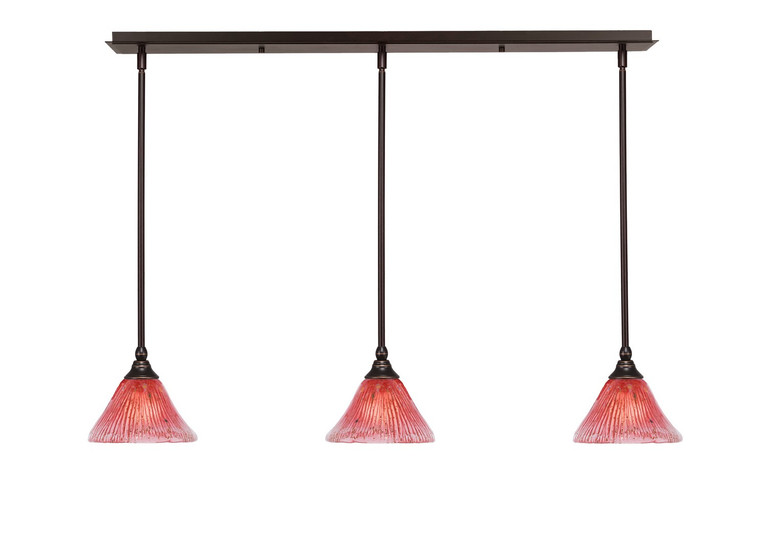 Toltec Lighting - 36-DG-756 - Three Light Linear Pendalier - Any - Dark Granite