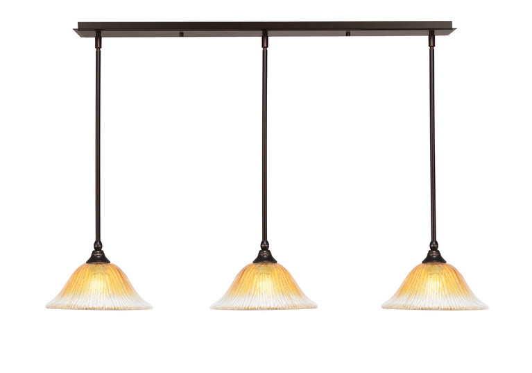 Toltec Lighting - 36-DG-773 - Three Light Linear Pendalier - Any - Dark Granite