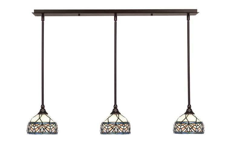 Toltec Lighting - 36-DG-9485 - Three Light Linear Pendalier - Any - Dark Granite
