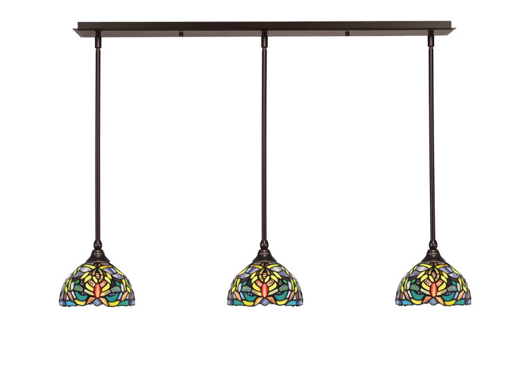Toltec Lighting - 36-DG-9905 - Three Light Linear Pendalier - Any - Dark Granite