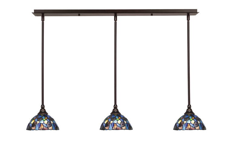 Toltec Lighting - 36-DG-9955 - Three Light Linear Pendalier - Any - Dark Granite