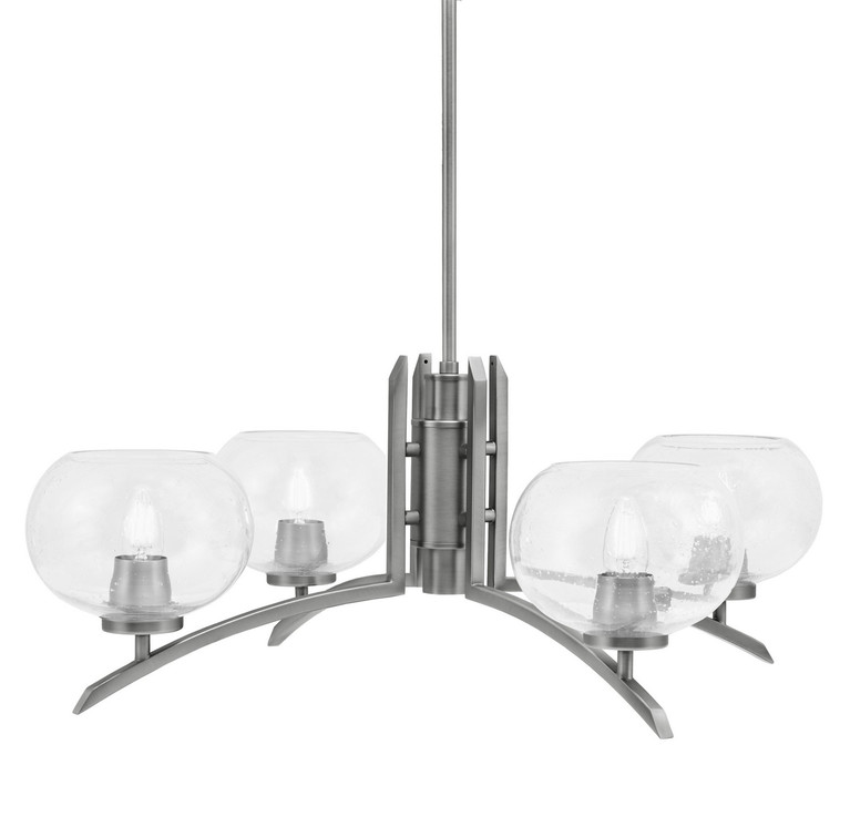 Toltec Lighting - 3704-GP-202 - Four Light Chandelier - Kurve - Graphite