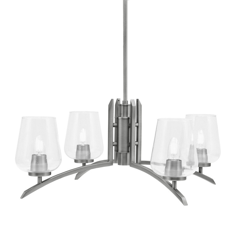 Toltec Lighting - 3704-GP-210 - Four Light Chandelier - Kurve - Graphite