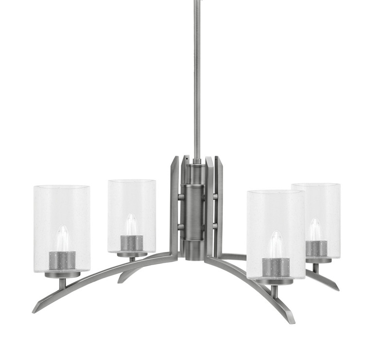 Toltec Lighting - 3704-GP-300 - Four Light Chandelier - Kurve - Graphite