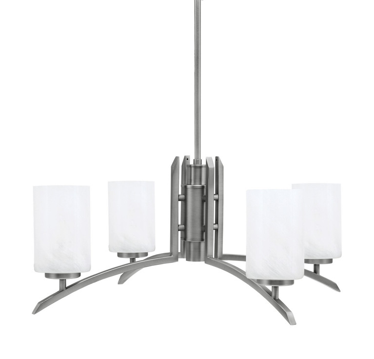 Toltec Lighting - 3704-GP-3001 - Four Light Chandelier - Kurve - Graphite